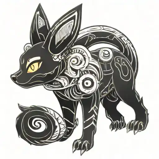 Umbreon Pokemon Facade Looking Forward Whole Body Shaped Like