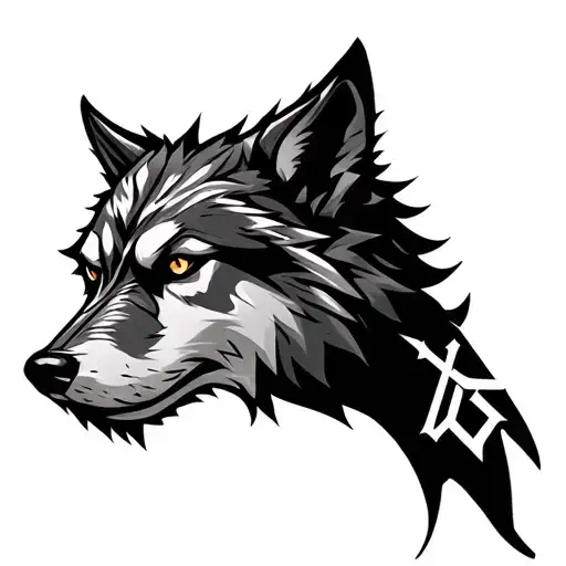 Mjolnir Runes Wolf Face