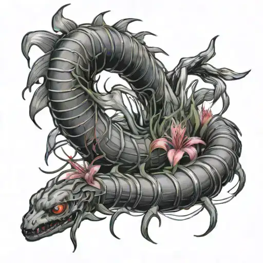 Tokyo Ghoul Centipede With Red Spider Lily