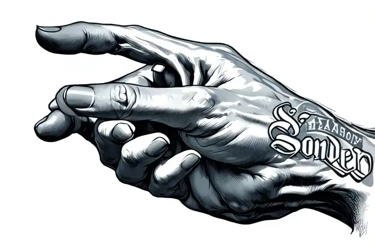 Creation Of Adam Hands With The Word Sonder