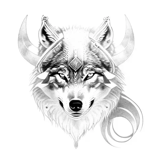 Viking Men Woman Wolf