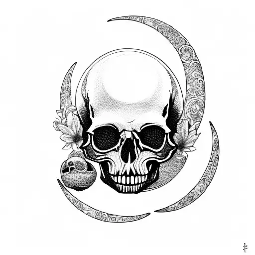 Mandala Moon Skull
