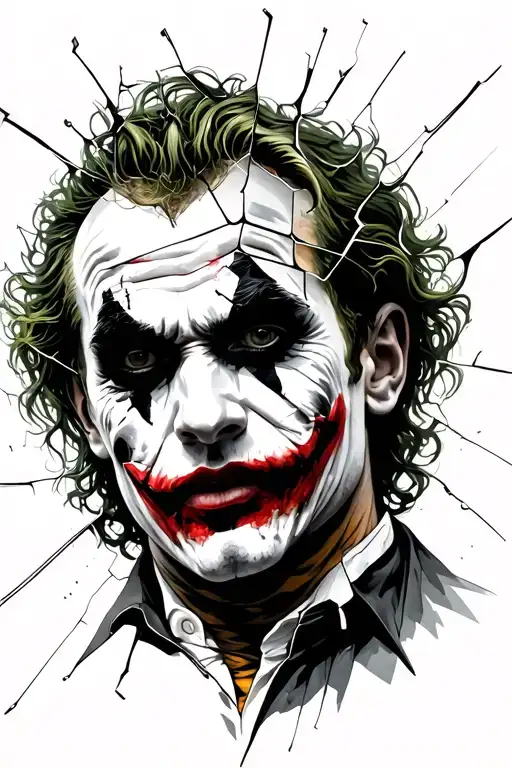 Heath Ledger Joker With Shattered Glass Face
