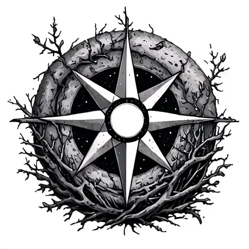 Wind Rose Mixed With Soil And Branches