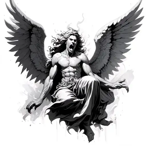 Powerful Angel Attacking With Anger