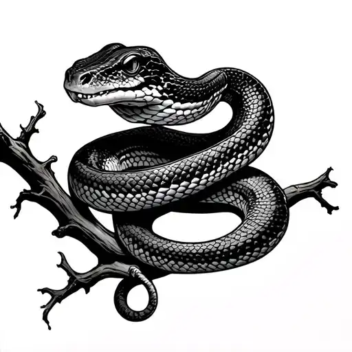 Snake On Branch