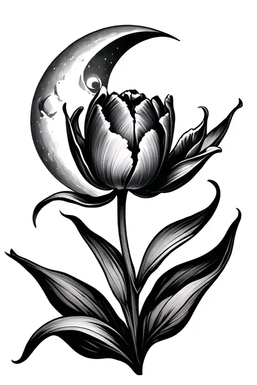 Tulip With Half Moon Surrounded