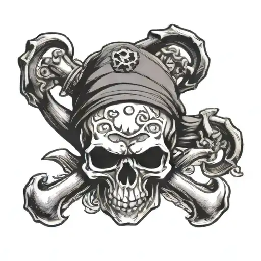 Joseph With A Skull And Crossbones Behind With A Anchor With 2-13-10 Under Joseph And A Fist