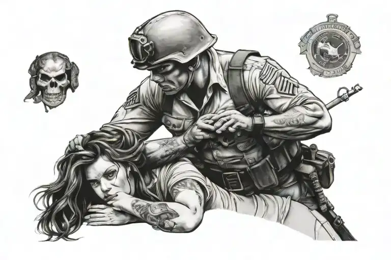 Navy Daughter And Marine Corps Dad