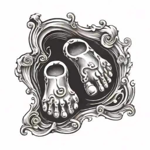 Baby Foot Print Surrounded