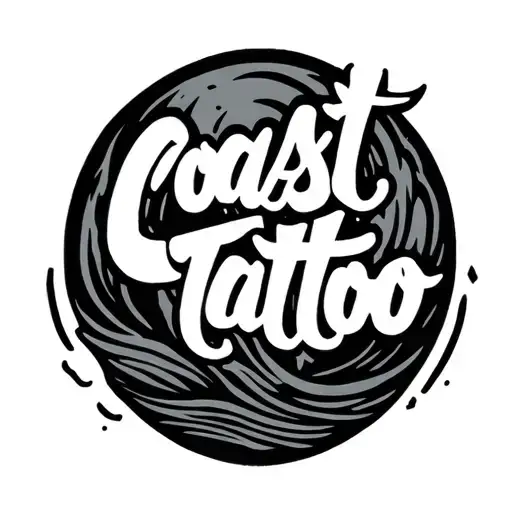 Coast Word Tattoo In Circle
