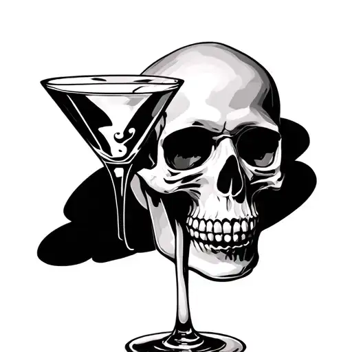 Skull And Martini Glass