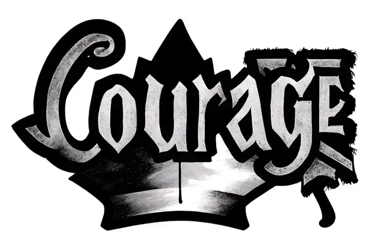 Courage Word With Canadian Flag For The A