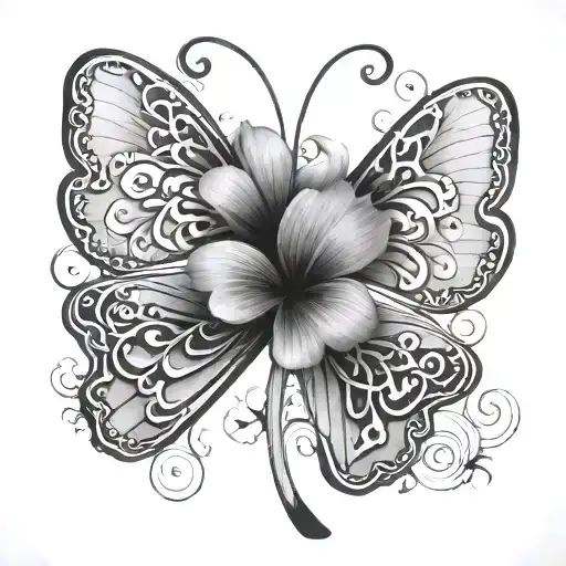 Butterflies Four Leaf Clover Growing