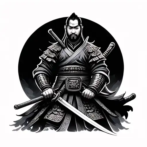 Samurai Holding Sword