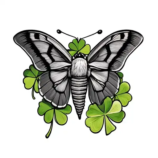 Moth And Shamrock Intertwined
