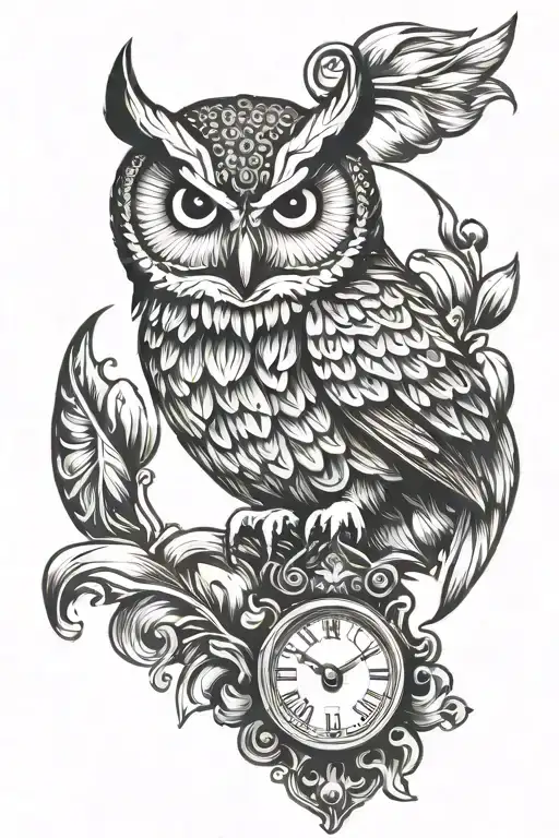An Owl Without Leathers With The Hour-glass In Hand