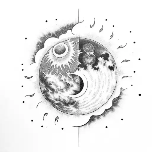 Sun Exploding To Reveal Moon