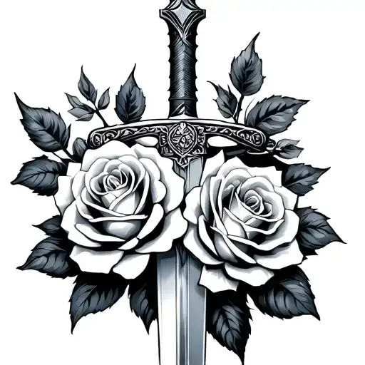 Greek Roses And Sword Wrapped