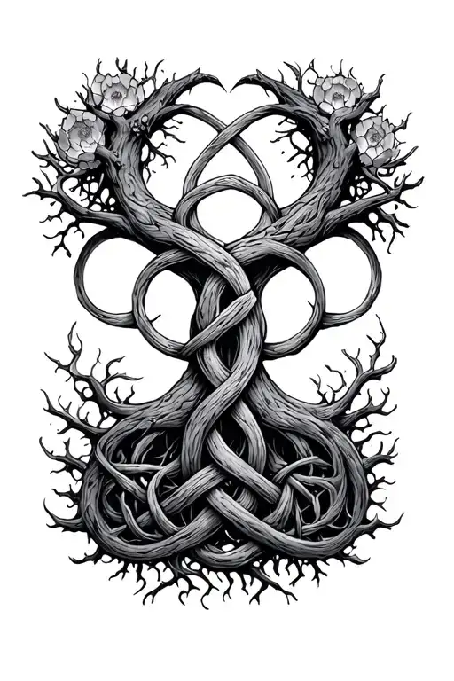 Yggdrasil With Knot Design Incorporating Elements