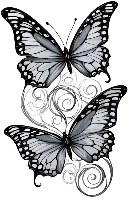 Butterfly Gemini Zodiac Sign Intertwined