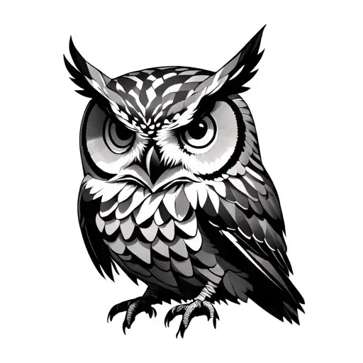 Owl With Geometric Lines