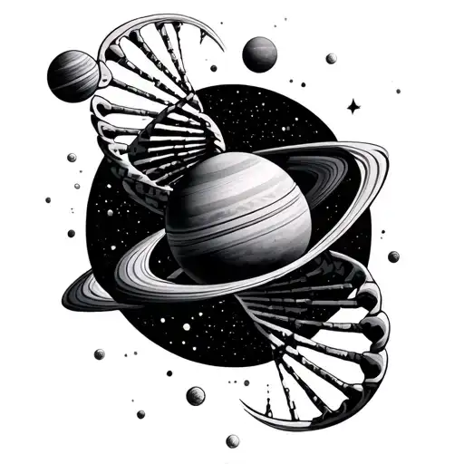 Solar System With Dna Spiral