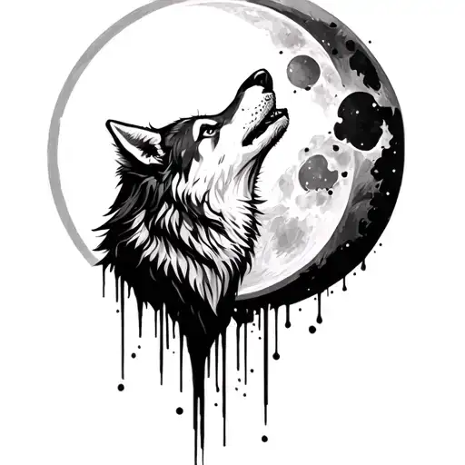 Wolf Howling To The Moon