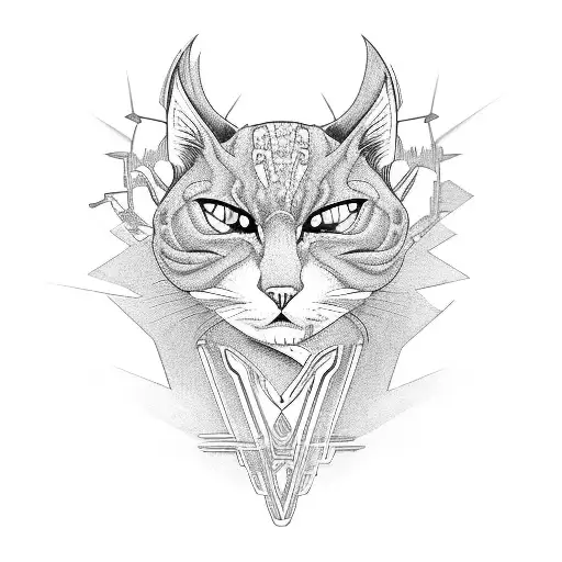 A Sleek Motorcycle Speeding Through A Cityscape With Cat Eyes In The Headlights