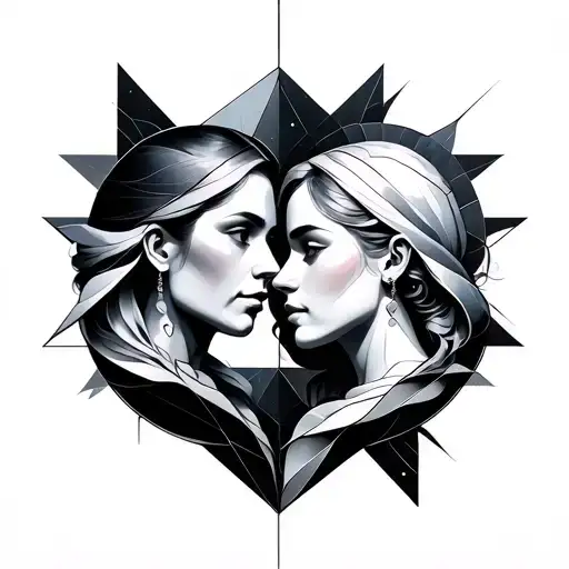 Geometric Cancer And Gemini Couple