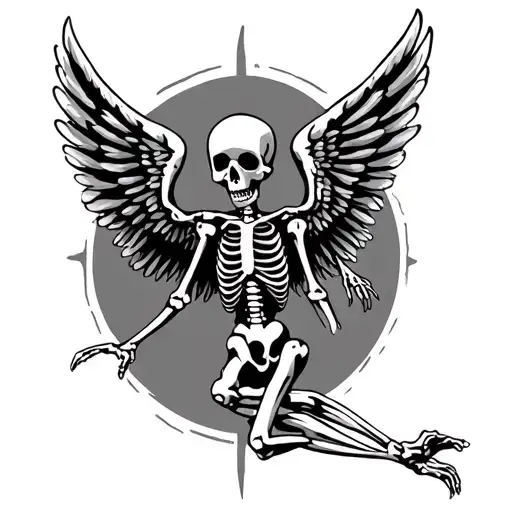 Skeleton Wings Flying