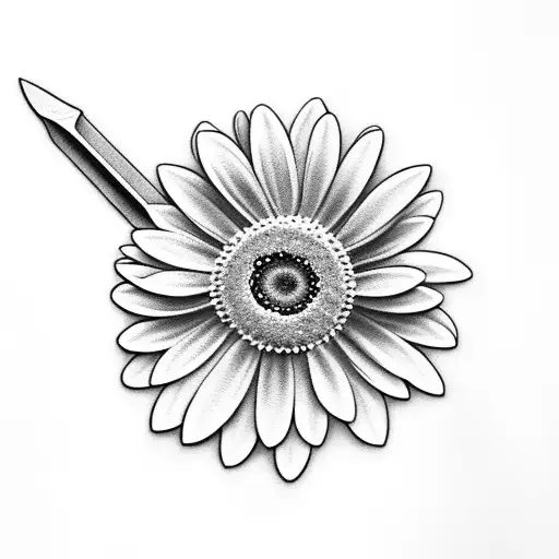 Unique Daisy Flower With Sword