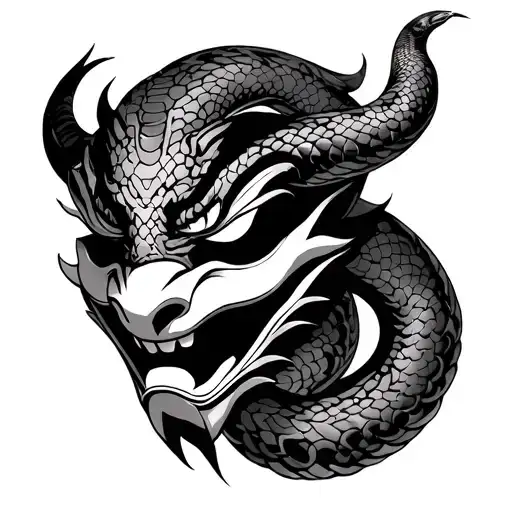 Oni Mask With Snake