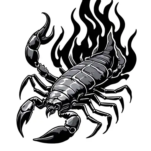 Double Tail Scorpion In Fire In The