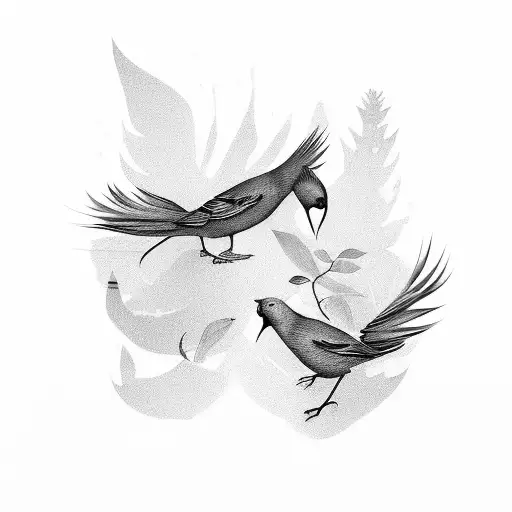 One Mom Birds With Her 3 Daughters