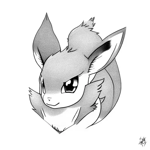 Realistic Eevee From Pokemon And Flowers