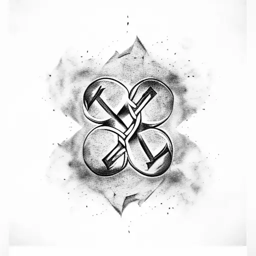 Nordic Runes Intertwined With Raven Feathers