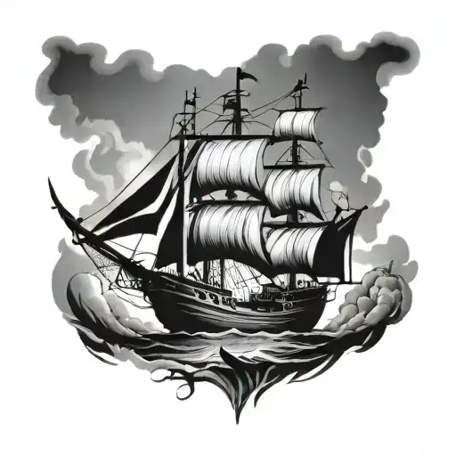 Pirate Ship Near Island