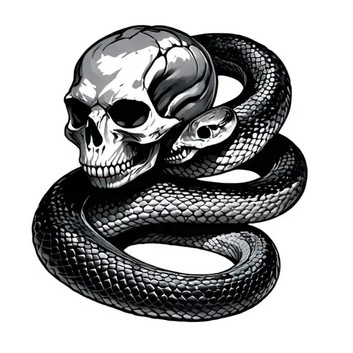 Snake With Skull