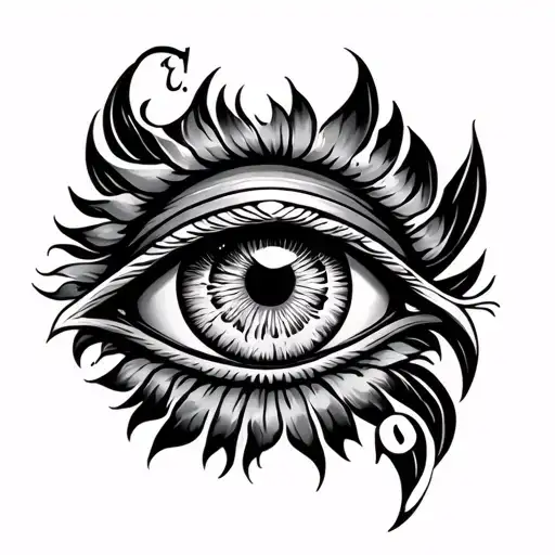 Evil Eye Tattoo With Initials C C S O Wrapped