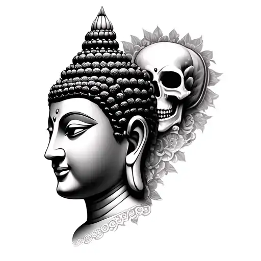 Buddha With Skulls And Hanyas