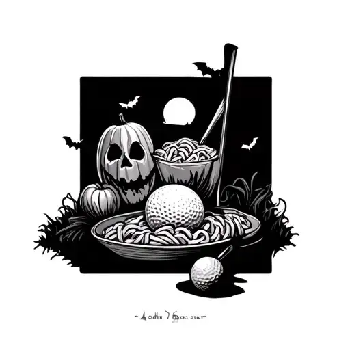Golf Pasta Halloween Scene