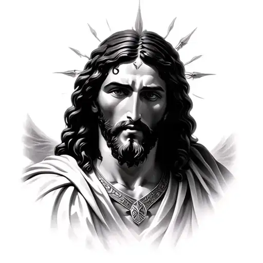 Jesus But Not His Face Try Capture His Spiritual Form Coming Back As A Warrior In His Second Coming