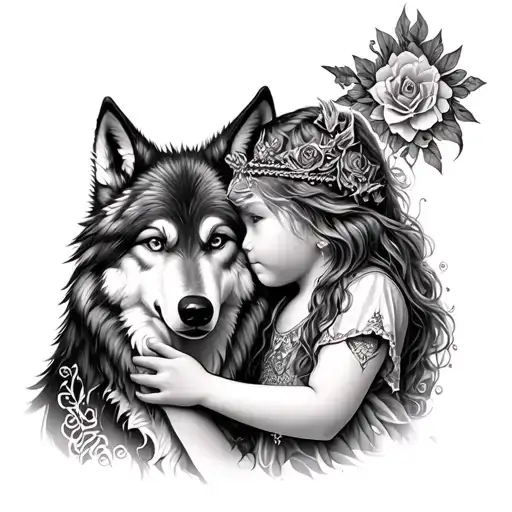 Divine Child And A Wolf