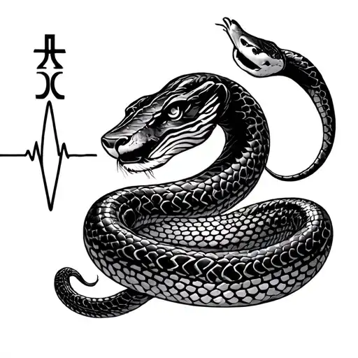 Year Of The Snake With Leo Zodiac Sign And Heartbeat