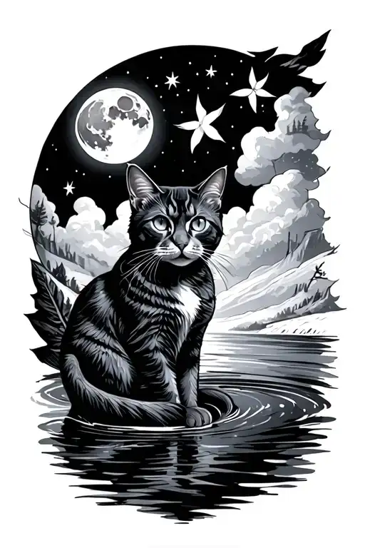 Eichenwald With River Moon And A Cat