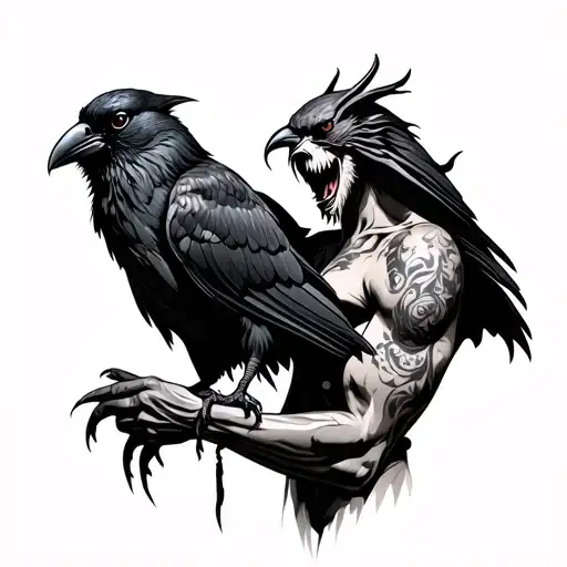 Demon Holding A Crow
