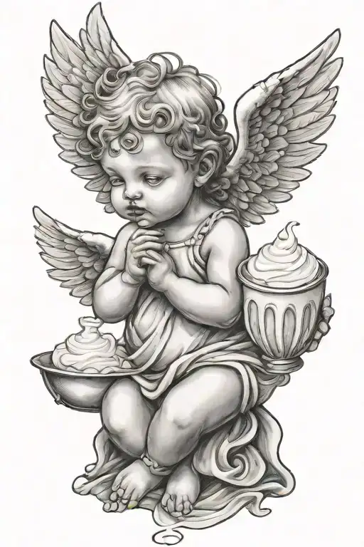 Little Angel With Wings With Milk A