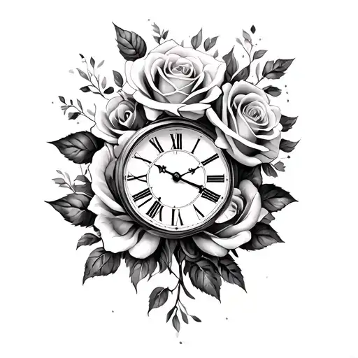 Roses And A Clock