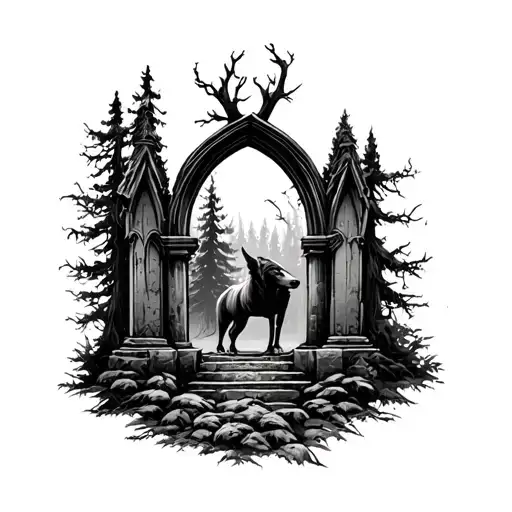 Cuervo In Forest With Gothic Tombs